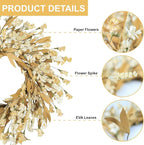 Artgar Fall Wreath, Fall Wreaths for Front Door, 24 in Fall Decor Floral Wreath, Door Wreaths for Front Door Outside All Season for Thanksgiving Home Indoor Outdoor Wall Decor (Wheat)