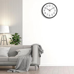 Lumuasky 14 Inch Wall Clock Battery Operated Silent Non-Ticking Large Analog Classic Round Clock for Office, Home, Kitchen, Bedroom, School, Living Room (Black)