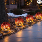 Solar Globe Lights Outdoor Waterproof-Solar Balls-Solar Garden Lights-Orbs for Outside 4 Pack Cracked Glass Ball for Lawn Patio Yard Backyard Decorations