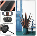 Large Tequila Rustic Sculpture, Rustic Metal Agave Plants for Outdoor Patio Yard, Home Decor Hand Painted Metal Agave Garden Yard Statue, Outdoor Lawn Ornaments Yard Stakes (Black -L)