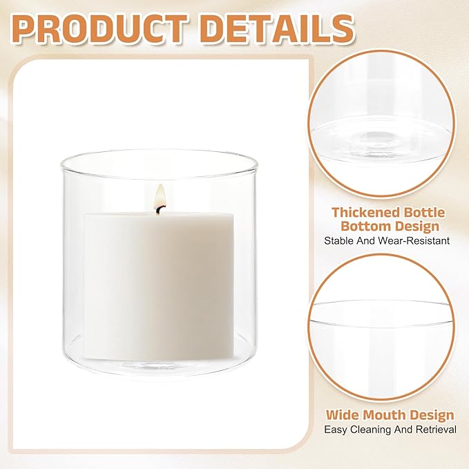 uxcell Hurricane Candle Holder (H:3.9" OD:4"), Pillar Floating Candles Holder Clear Glass Cylinder Flower Vases for Table Centerpiece Wedding Party Home Decoration 2Pcs