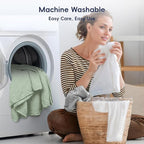 PHF Ultra Soft Waffle Weave Throw Blanket 50"x 60"- Washed Lightweight Breathable Cozy Woven Blanket for Bed - Aesthetic Decor for Couch Bedding Sofa Home Car - Sage Green/Mint Green