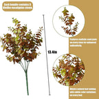 alyptus Artificial Fall Leaves Plant – 8PCS Outdoor Fake Greenery Boxwood Shrubs UV Resistant Fake Plants for Porch, Patio, Thanksgiving or Autumn Home Decor - Fall Leaves