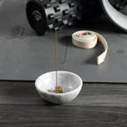 Koville Italian Natural Marble Incense Holder, Incense Holders for Sticks, Sturdy Incense Burner Ash Catcher, Ideal for Meditation, Relaxing, Easy to Clean(Bianco Carrara)