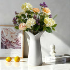 Ceramic Bud Vases, BEAHOT White Bulk Vase, Modern Minimalist Boho Farmhouse Decorative for Table Centerpiece, Pampas Grass, Dried Flowers, Shelf Decoration