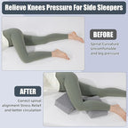 HOMBYS Memory Foam Knee Pillow for Side Sleepers, Adjustable Shape Pillow for Between Legs for Aligns Spine & Reduce Hip Pressure & Leg Elevation, Extra Thick & Supportive, Machine Washable