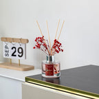 Reed Diffuser Set - 3.38oz (100ml) Red Fruit Scent Essential Oil Air Freshener with 6 Reed Sticks| Long-Lasting Aromatherapy for Home, Bathroom, Office Decor