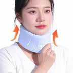 Neck Brace Soft Adjustable Neck Support Brace for Sleeping, Neck Pain and Support, Keep Vertebrae Stable and Aligned, Relief Spine Pressure, for Women & Men, Light blue (Light blue, L)
