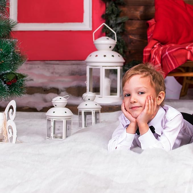 Snow Blanket, 3×8 FT Thick Xmas Fake Snow Blanket, Artificial Christmas Blanket for Christmas Village Display, Christmas Decorations, Fluffy Christmas Tree Base Cover, Winter Wonderland Decorations