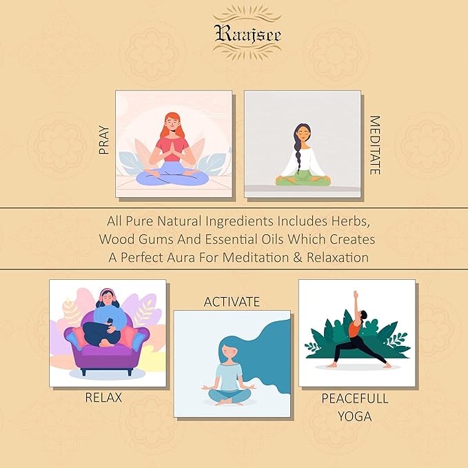 Raajsee Palo Santo Incense Sticks 100 gm Pack-100% Pure Organic Natural Hand Rolled Free from Chemicals-Perfect for Church,Aromatherapy,Relaxation,Meditation,Positivity & Sensual Therapy