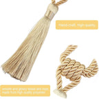 Fenghuangwu Curtain Tiebacks Tassel Tie-Backs, Rope Curtain tie Backs Handmade Curtain Holdbacks Made from Polyester (Gold, 2p)