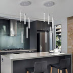 Modern Light Fixture Kitchen Island Pendant Light Dimmable LED Chrome Pendant Lights Mini Crystal Pendant Lighting for Bedroom Dining Room Living Room（5-Light ）