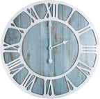 1st owned Wall Clocks for Living Room Decor,16" Vintage,Round Silent Non Ticking,Black Metal,Modern Wood Clocks for Home Bedroom,Kitchen,Garden,Office,Cafe,Modern Wall Decoration -Roman Numerals