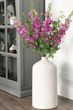 Fuschia Pink Flowers Artificial Delphinium Combo Clematis Greenery Silk Flowers 8pcs Long Stem Hot Pink Flowers for Tall Vase Artificial Snapdragon Flowers for Vases for Decoration (Fuschia)