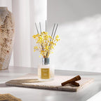 Airkeep Reed Diffuser Set,3.38 fl oz (100 ml) - White Jasmine Oil Diffusers with 8 Reed Sticks, Home Fragrance Reed Diffuser for Bathroom Shelf Decor