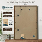 24x36 Poster Frame 3 Pack - Brown Woodgrain, Wood Picture Frame, Wall Gallery Frame - Wall Hanging