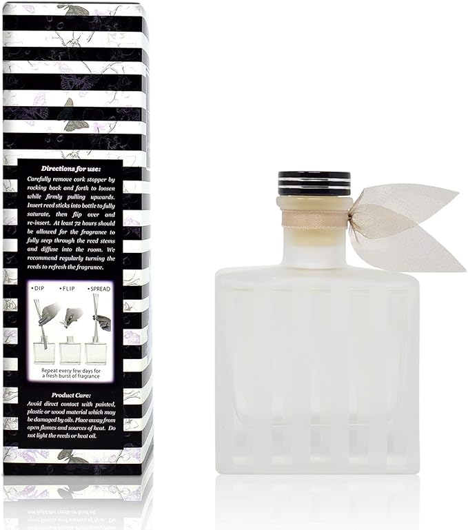 LOVSPA Reed Diffuser Set, Vanilla & Patchouli Scented Oil Diffuser with Sticks, Home Fragrance Accessories for Bathroom Shelf Decor, Aroma Diffusers for Home or Office Fall Decor, USA Made