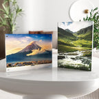 6x8 Acrylic Picture Frame 3 Pack, Clear Freestanding Double Sided Frameless Magnetic Photo Frames, Desktop Display Decor Gift