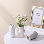 Set of 9 Ceramic Bud Vases for Pampas Grass Flowers, Small Vases in Bulk for Centerpieces Boho Vases for Wedding Decorations Neutral Living Room and Bedroom Decor DIY Gift (White-2)