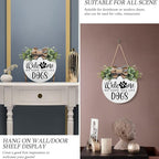 Asoulin Welcome Wreath 'We Hope You Like Dogs' Spring Decor Farmhouse Door Sign for Front Door Decor - Welcome Wreath Hanging Sign for Dogs Lovers Housewarming Gift