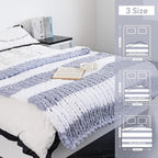 Chunky Knit Blanket - Luxury Soft Cozy 50 * 60 Throw Blanket,100% Woven Blanket Rope Knot Throw Blanket for Couch, Sofa, Home Decor, Gift - Machine Washable（White/Light Gray）