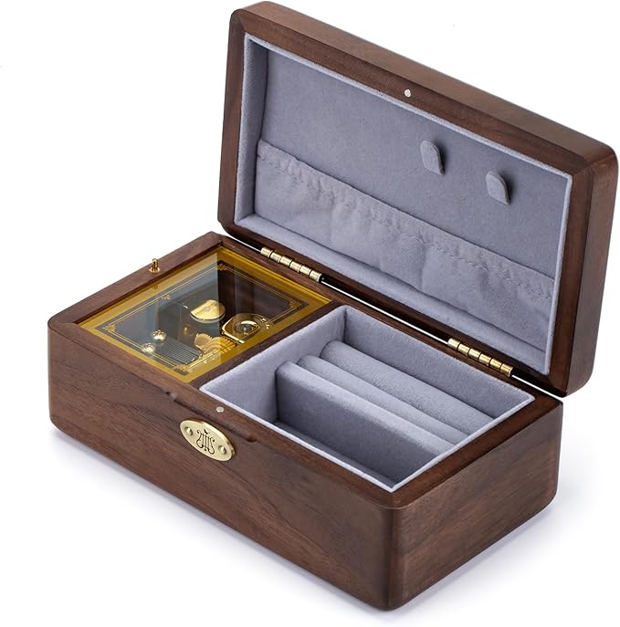 BELLA GLOBE Golden Decorative Howls Moving Castle Music Box Anniversary Jewelry Gifts Crystal Glass Observation Chamber Jewelry Box with Necklace Hooks Thinking of You Birthday Gifts for Women