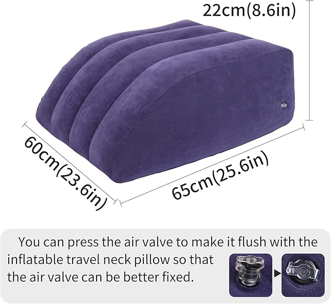 Leg Elevation Pillow, Inflatable Wedge Pillows for Sleeping, Knee Pillow for Legs Relax Muscles and Comfort Reduce Swelling,Injury,Recovery (25.5 x 23.5 x 8.5 inches)