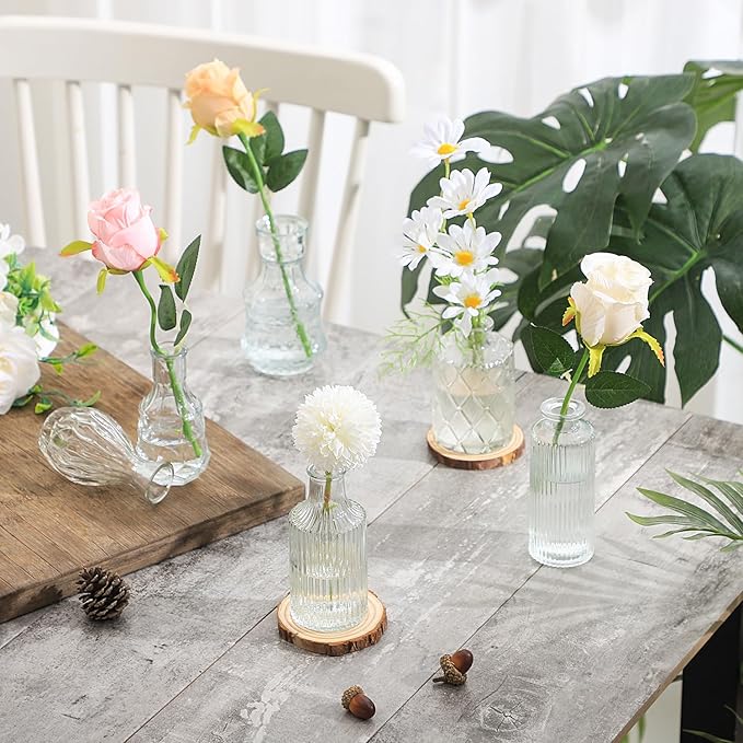 Bud Vases in Bulk 24, Small Vase for Flowers, Glass Vase for Centerpieces, Small Flower Vases for Centerpieces, Mini Vases, Vintage Vase, Clear Bud Vases for Wedding Table Decor