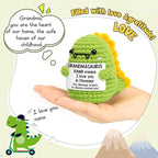 OCCdesign Mini Grandma Gifts for Christmas Funny Gifts for Grandma from Granddaughter Grandson I Love You Grandmother Gift for Great Grandmother Nana Gigi Handmade Crochet Dinosaur