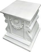 Design Toscano Lion of Florence Sentinel Statue (13 Inches Wide, 21 Inches Deep, 28 Inches High) and Classic Statuary Garden Plinth Base Riser, Large (15 Inches Wide,14 Inches Deep,15 Inches High)