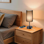 Unicozin Small Table Lamp,3 CCT 3000K/4500K/6500K & RGB Color Changing,Stepless Dimmable Touch Control Bedside Lamp for Reading,Ambience Nightstand Light for Home Decor Party,Black Shade