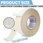 ADHES Double Sided Carpet Tape for Area Rugs – 2 Inch x 30 Yards, Heavy Duty Adhesive, Residue-Free, Rug Tape Gripper for Hardwood Floors, Tile, and Carpeted Surfaces – Easy to Apply