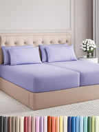 Split King Sheets Set 7 Piece - Includes 4 Pillowcases - Bed Sheets Split King - Soft Hotel Luxury Bedding - Cooling, Comfy & Breathable - 1 Flat & 2 Fitted & 4 Pillowcases w/ Deep Pockets - Lavender
