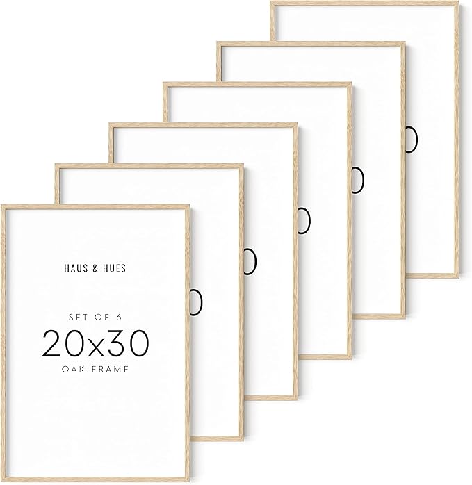 HAUS AND HUES 20x30 Picture Frames - Set of 6, Poster Frames, Gallery Wall Frame Set (Beige) - 20 x 30 Inches
