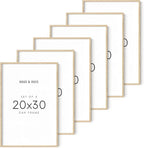 HAUS AND HUES 20x30 Picture Frames - Set of 6, Poster Frames, Gallery Wall Frame Set (Beige) - 20 x 30 Inches