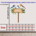 Personalized Colorful Bird Metal Sign with Stake,Custom Gardener Last Name Signs Outdoor Decorate,Customized Garden Accessories Decor for Mother,Birds on the Branch Plaques for Patio Lawn Porch Yard