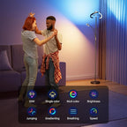 Upgraded RGBCW Floor Lamp with Reading Lamp, Rotatable Remote Control LED Standing Lamp Dimmable Floor Light Modern Standing Light for Living Room Bedroom Home Office, 36W, Black