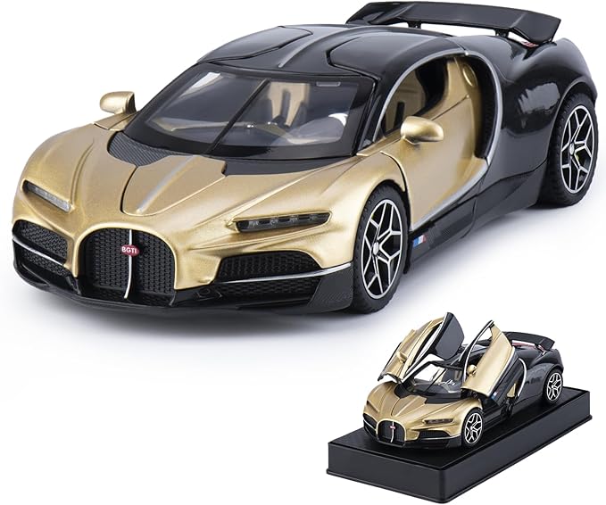 Car Toys for Boys 1 32 Diecast Cars Collectibles Car Model Kit,Metal Toy Car for Boys and Girls,Pull Back Cars with Lights and Sounds,Cars for Kids Ages 3-5（Gold）