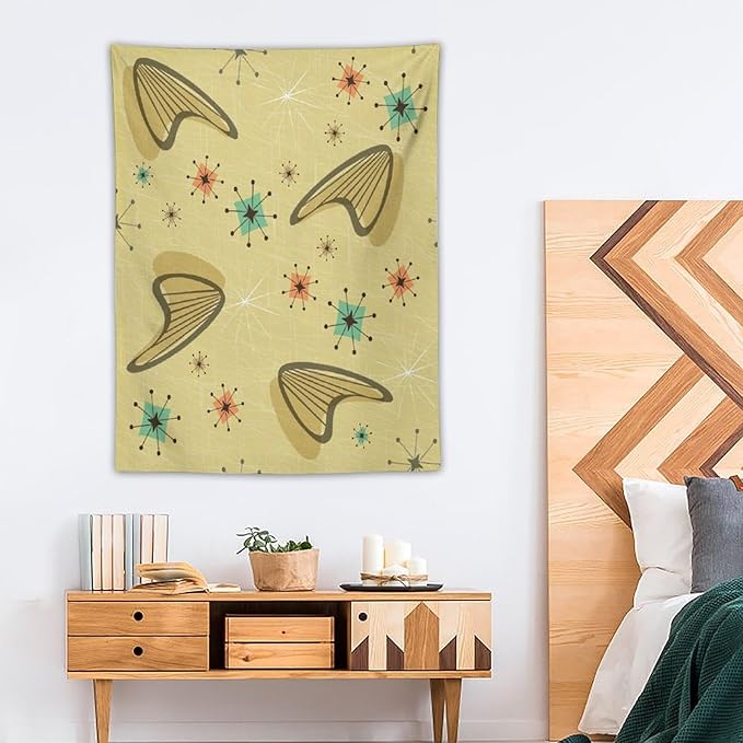 ICMOLYYENLO Boho Medieval Cat Tapestry, Abstract Atomic Starburst Geometric Aesthetic Art Wall Hanging For Bedroom Living Room Dormitory 30x40 Inches