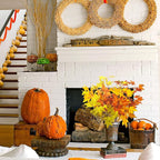 6Pcs Artificial Maple Leaves Branches Fake Fall Maple Shrubs for Thanksgiving Christmas Festival Garland Decoration