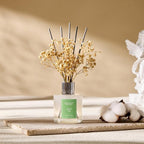 Airkeep Reed Diffuser Set,3.38 fl oz (100 ml) - White Tea Oil Diffusers with 8 Reed Sticks, Home Fragrance Reed Diffuser for Bathroom Shelf Decor