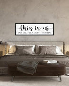 This is Us Sign Wall Decor: Family Wall Signs Rustic Farmhouse Living Room Country House Hanging Framed Wall Plaques,This is Us Our Life Our Story Our Home Quotes Wall Decor 12" x 40"