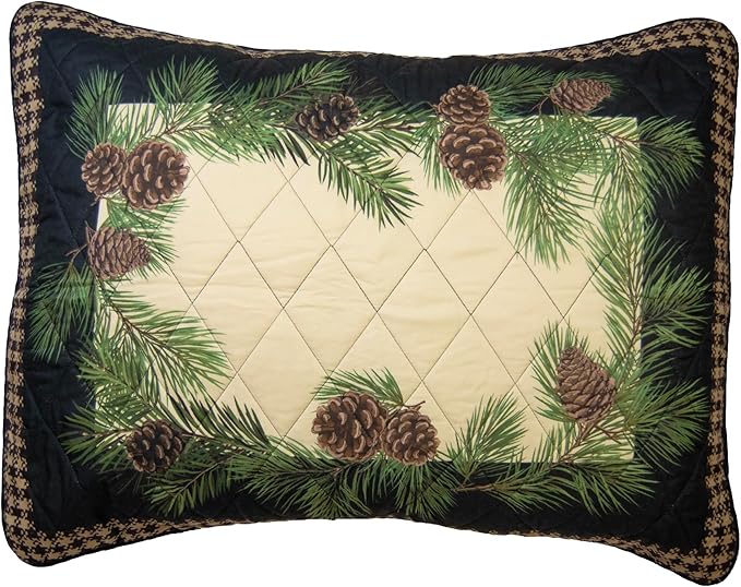 Donna Sharp Cardinal Pine Polyester Bedding Set - 3-Piece Queen Size Quilt Set - Includes 1 Quilt and 2 Standard Pillow Shams - Machine Washable - Traditional Design