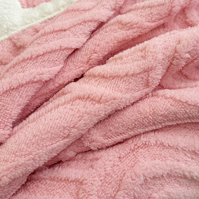 UKELER Sherpa Bed Blanket 80 × 90 inch, Ultra Soft Queen Size Throw Blanket for All Season, Cozy Plush Arch Fleece Blankets for Bedroom Living Room Dorm Hostel Sofa Camping, Off-White