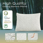 Shredded Memory Foam Pillow for Sleeping, Cooling Bed Pillows King Size, Adjustable Soft and Firm Pillows or Side, Back, Stomach Sleepers with Washable Removable Bed Pillow Cover
