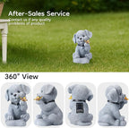 Solar Puppy Dog Garden Decor - Cute Pet Memorial Statue, Auto On/Off LED Light, Weatherproof Resin for Yard Pathway & Dog Lover Gifts