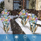 Homight Solar Metal Agave Butterfly Flower Stick Garden Sculpture - Outdoor Gift, Christmas Lights - Swaying Butterfly Garden Lights (2 PCS Blue)