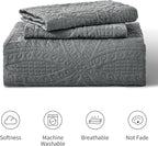 Love's cabin Quilts for Full Bed Dark Grey Bedspreads Bedding Set - Lightweight Bedspread Comforter - Coin Pattern Bedding Coverlet for All Season - 3 Pieces (1 Quilt, 2 Pillow Shams)