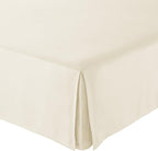 Amazon Basics Lightweight Pleated Bed Skirt, Full, Beige, Solid