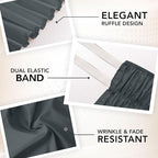 Utopia Bedding Queen Elastic Bed Ruffle - Easy Wrap Around Ruffle - Microfiber Bed Skirt with Adjustable Elastic Belt 16 Inch Tailored Drop - Hotel Quality Bedskirt, Fade Resistant (Queen, Grey)